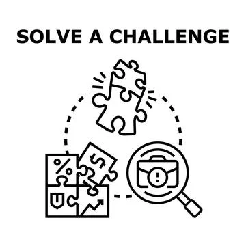 Solving business challenges finding problem solutions concept Stock Illustration