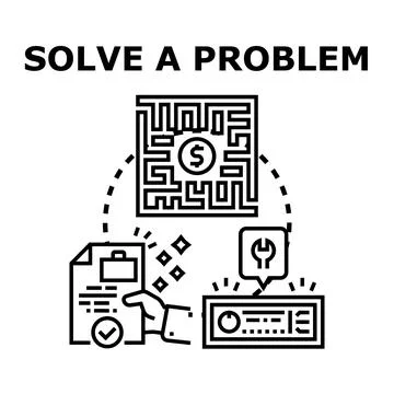 Solving business problem achieving financial success concept 스톡 일러스트
