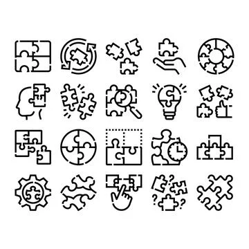 Solving business problems with creative puzzle ideas and strategy 库存插图