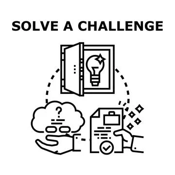 Solving challenge with creative idea and smart solution Stock Illustration
