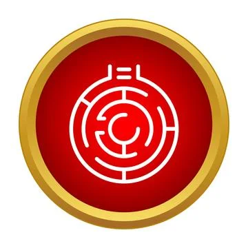 Solving circular labyrinth problem finding the right path イラスト素材