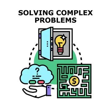 Solving complex problems finding creative business solutions Illustrazione stock