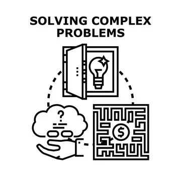 Solving complex problems finding creative business solutions Stock Illustration