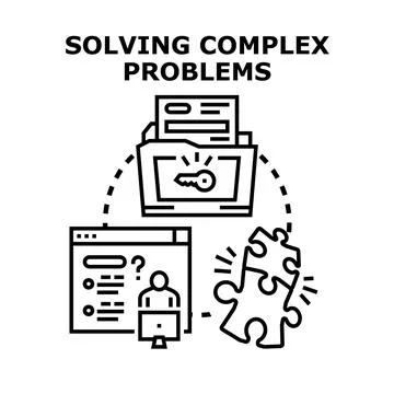Solving complex problems using data analysis and solutions Stock Illustration