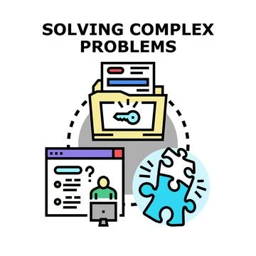 Solving complex problems using data analysis and solutions Stock Illustration