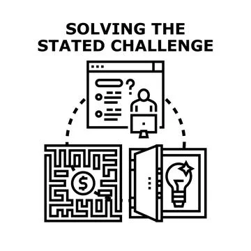Solving current challenge finding business solution concept 库存插图