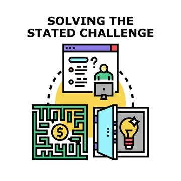 Solving current challenge finding business solution concept 库存插图