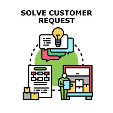 Solving customer requests and providing excellent service Stock Illustration