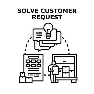 Solving customer requests and providing excellent service Stock Illustration