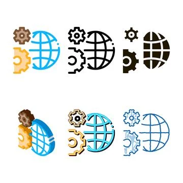 Solving edition planet problems icon vector outline Stock Illustration