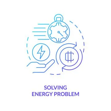 Solving energy problem blue gradient concept icon Stockillustratie