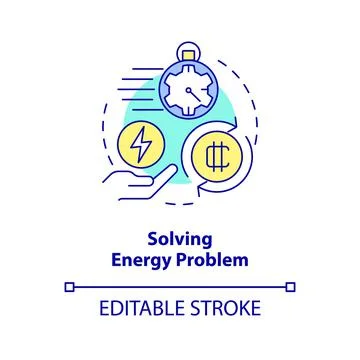 Solving energy problem concept icon Stock Illustration