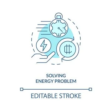 Solving energy problem turquoise concept icon 스톡 일러스트