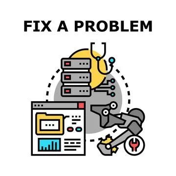 Solving an it system problem concept vector Stockillustratie