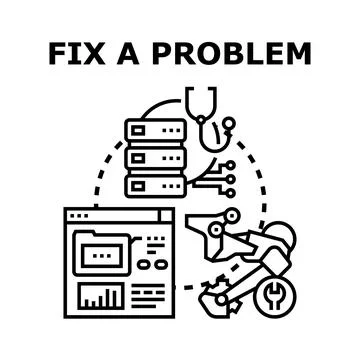 Solving an it system problem concept vector Stock Illustration