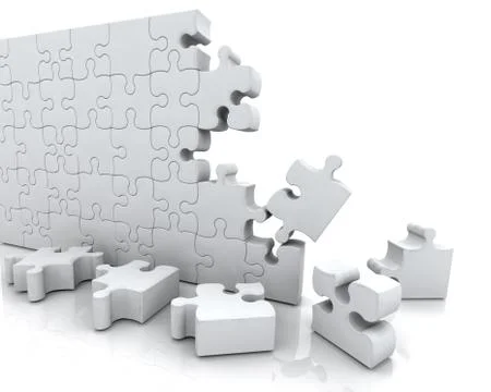 SOLVING JIGSAW PUZZLE Stock Illustration