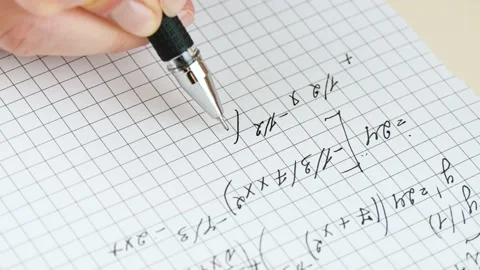 Solving a math equation in high school. Close-up view. Stock Footage 144340034
