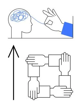 Solving Mental Chaos with Teamwork and Collaboration for Success and Growth 库存插图
