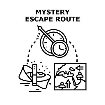 Solving mystery escape route finding correct path Stock Illustration