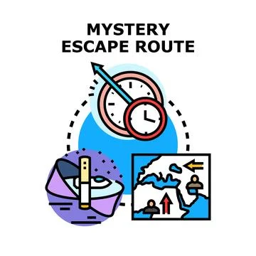 Solving mystery escape route finding correct path Stock Illustration