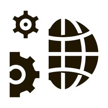 Solving planet problems icon Vector Glyph Illustration Illustrazione stock