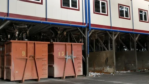 Solving problem of environmental pollution with waste as garbage processing plan Stock Footage 118880326