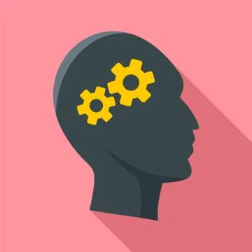 Solving problem icon, flat style 스톡 일러스트