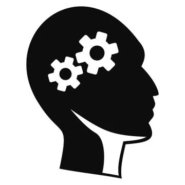 Solving problem icon, simple style 스톡 일러스트