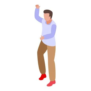 Solving problem person icon, isometric style 스톡 일러스트