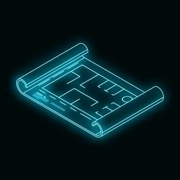 Solving problem plan icon vector neon Stock Illustration