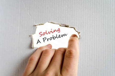 Solving a problem text concept Foto stock