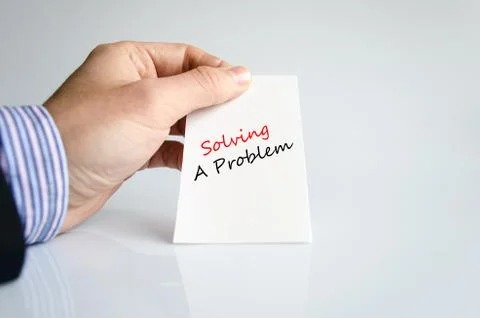 Solving a problem text concept Foto stock