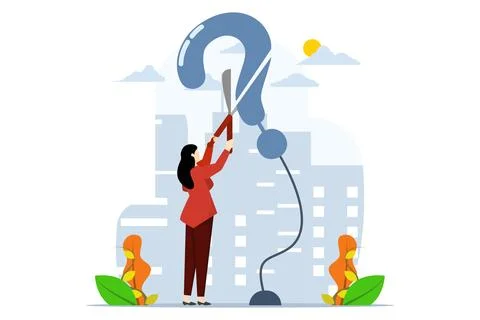 Solving problems, solutions to eliminate problems, unknown concepts. Stock Illustration