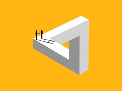 Solving problems together, success. Two businessmen shaking hands and agree.. Illustrazione stock