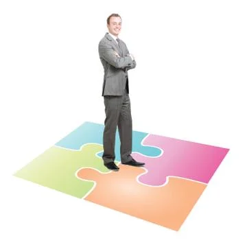 Solving a puzzle Illustrazione stock
