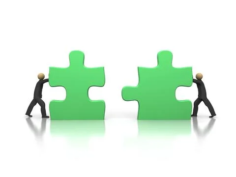 Solving puzzle Stock Illustration