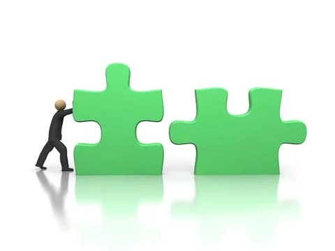 Solving puzzle Stock Illustration