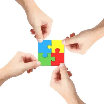 Solving a puzzle Stock Photos