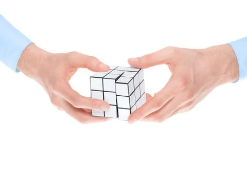 Solving a puzzle Stock Photos