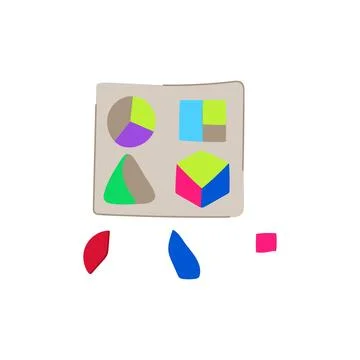 Solving puzzles toy cartoon vector illustration 스톡 일러스트