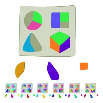 Solving puzzles toy vector cartoon graphic 스톡 일러스트