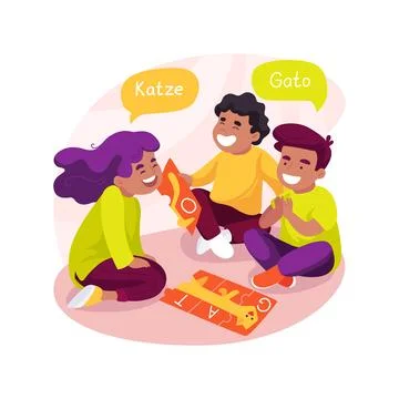 Solving puzzles with words isolated cartoon vector illustration. Stock Illustration