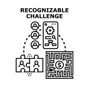 Solving recognizable challenge by teamwork and strategy Stock Illustration