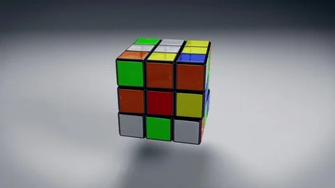 Solving Rubik cube 3D animation, loopable, alpha mask Stock Footage 75583410