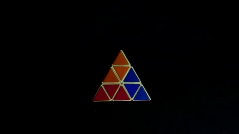 Solving The Rubik's Cube over dark background Stock Footage 101127362