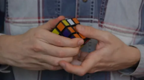 Solving the Rubik's Cube puzzle Stock Footage 49931424