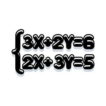 Solving system of linear equations in mathematics education concept Illustrazione stock