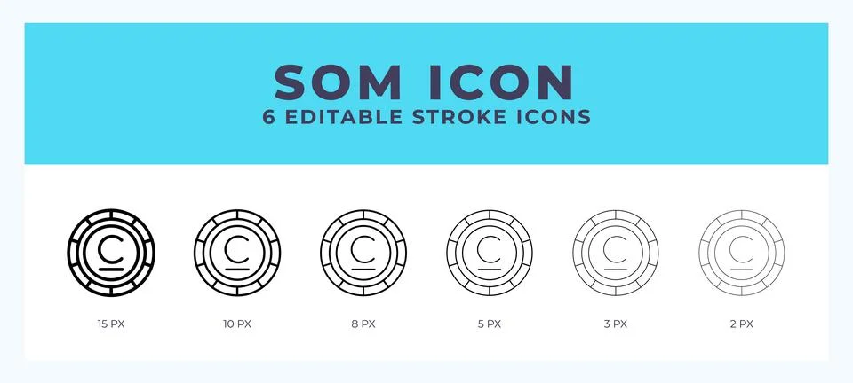 Som line icon vector illustration. Trendy styles. Stock Illustration