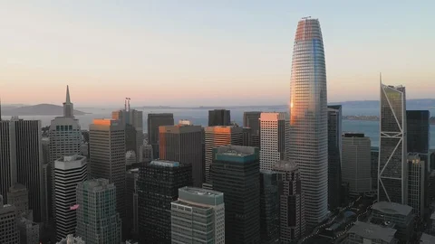 SOMA Sunset Panoramic Stock Footage 94839078