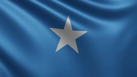 The Somali flag flutters in the wind close-up, the national flag of Somalia Stock Footage 219482980